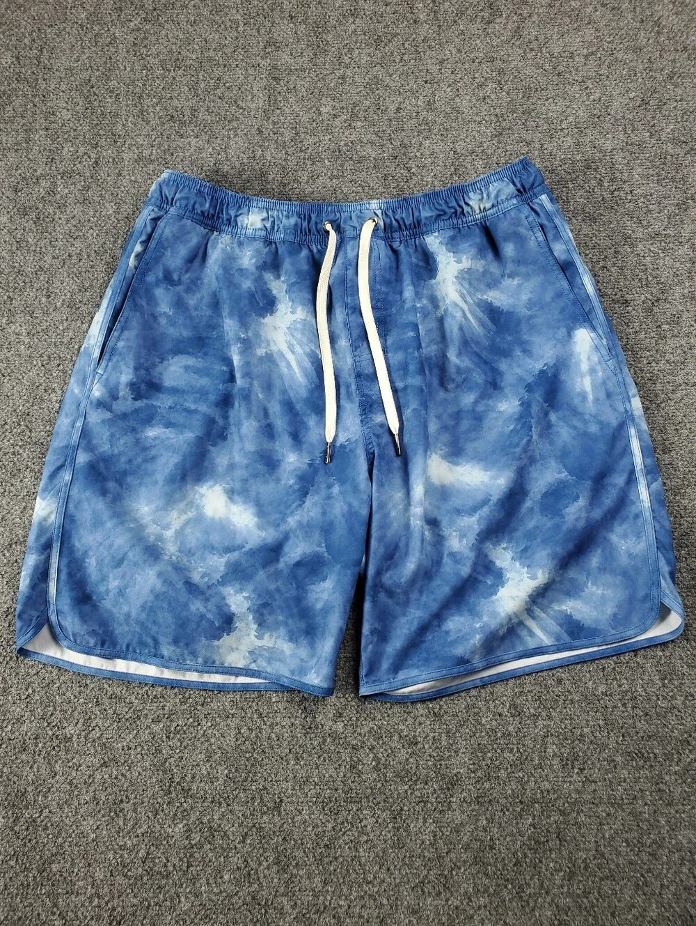 Fair Harbor Swim Trunks Mens XL Lined Shorts Blue Tie Dye Pattern Surfer Beach